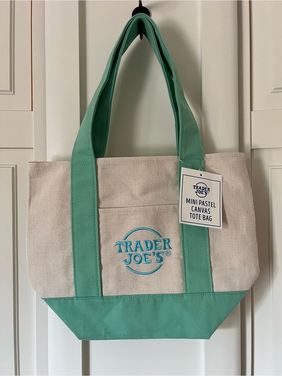 Trader Joe'S Handbags - Trader Joe's Mini Canvas Tote Bag in Mint